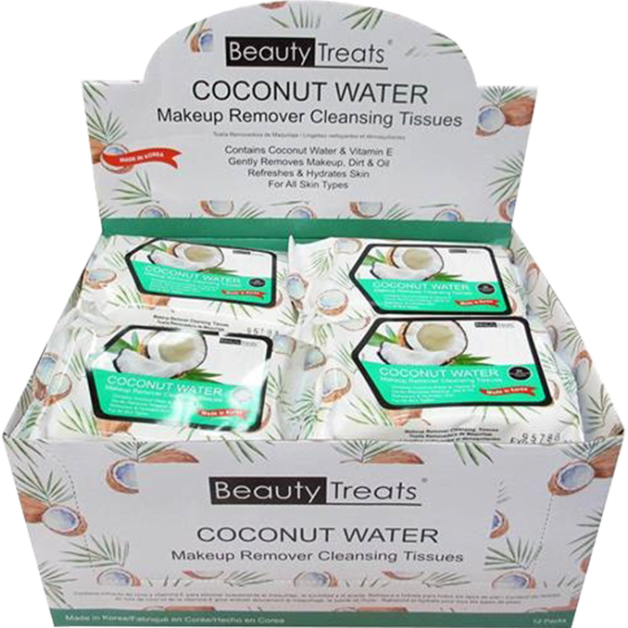 Buy Beauty Treats Makeup Remover Cleansing Tissues Coconut Water 12