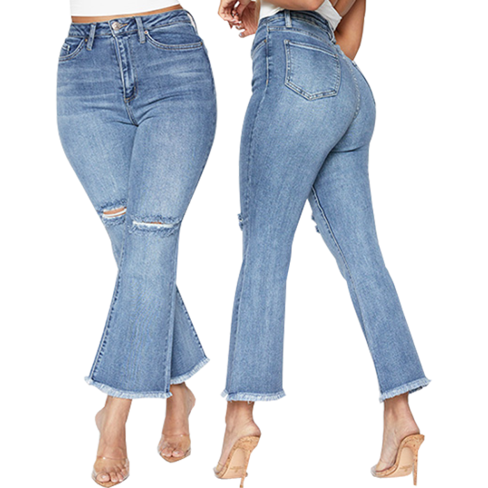 YMI Jeans Ankle Flare Raw Hem  Four Seasons - Wholesale Tanning Lotion