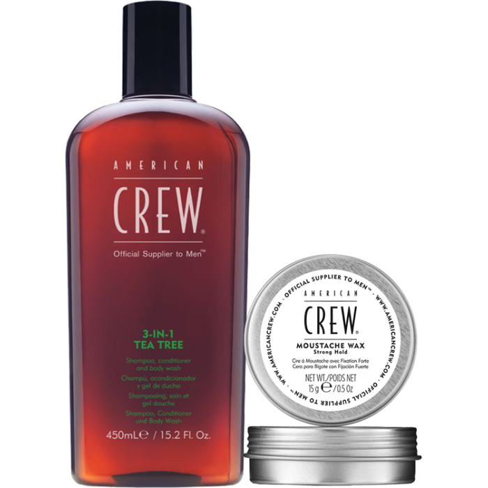 Pogo stick spring Årligt kommentator American Crew Father's Day 3-in-1 Tea Tree Shampoo + Stache Wax | Four  Seasons - Wholesale Tanning Lotion