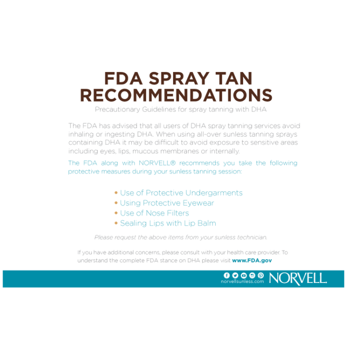 Norvell FDA Spray Tan Room Sign Four Seasons