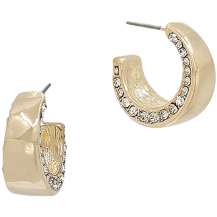 Earrings Huggie Rhinestone Detail