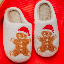 Slippers Fuzzy Gingerbread