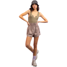 Shorts High Waisted Active Taupe
