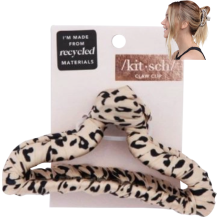 Kitsch Satin Wrapped Claw Clip Leopard