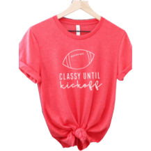 T-Shirt Graphic Classy Kickoff Heather Red
