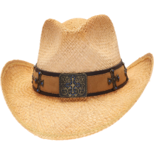 C.C Cowboy Hat Cross Embellished Tan