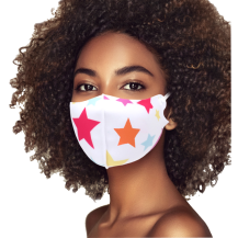 Face Mask Colorful Stars-White