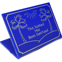 Sanitized Bed Sign Tent Palm Tree