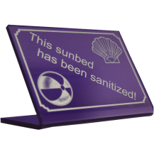 Sanitized Bed Sign Tent Sea Shell