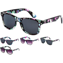 Retro Black Floral Sunglasses Assorted