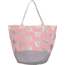 Beach Bag Elephant-Pink/Silver