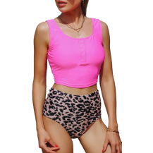 Swimsuit Tankini Pink Leopard