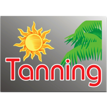 Static Cling Sign-Tanning with Sun Clear Background