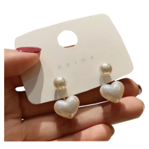 Earrings Pearl Hearts
