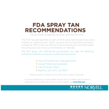 Norvell FDA Spray Tan Room Recommendations Sign