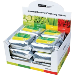 Makeup Remover Cleansing Tissues Cucumber 12 piece Display