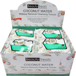 Makeup Remover Cleansing Tissues Coconut Water 12 piece Display