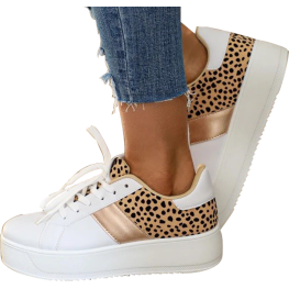 Sneakers White Cheetah Print