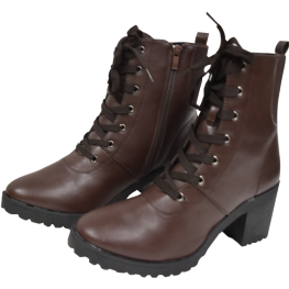 High Top Combat Boot Dark Brown