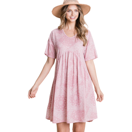 Dress Bandana Print Soft Pink