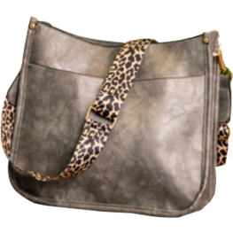 Crossbody Tote with Leopard Straps
